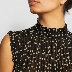 GANNI  Pintuck Ruffle Swing Top Size 10